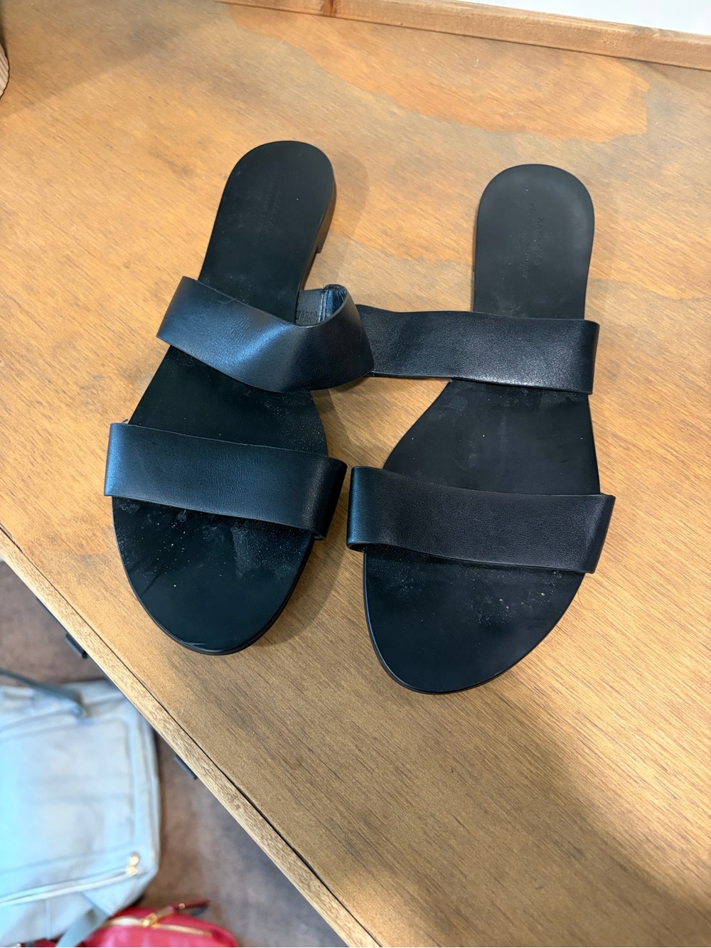 kate spade Black Double-Strap Slide Sandals